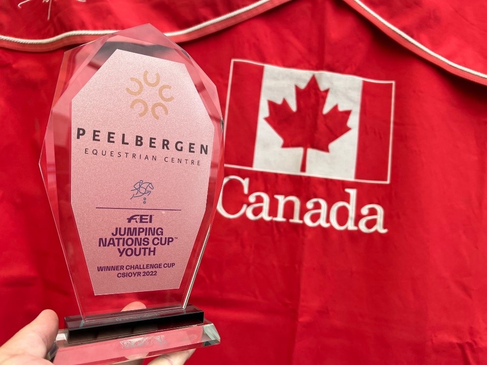 Canada takes first in the Challenge Cup at the FEI Jumping Nations Cup Youth Finals in Peelbergen
